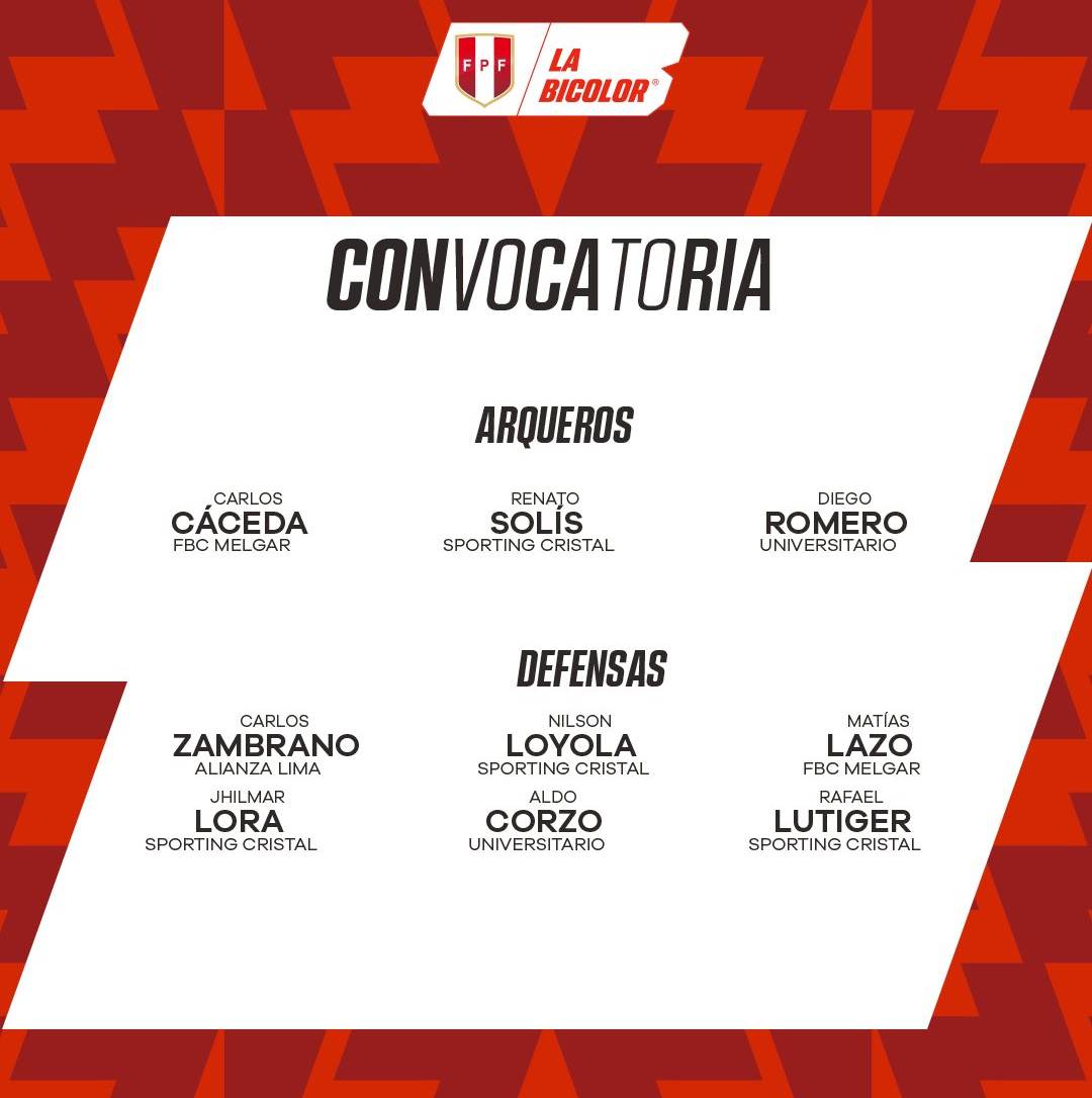 seleccion peruana - lista locales
