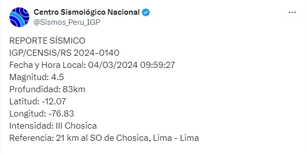 SISMO EN LIMA 4 DE MARZO