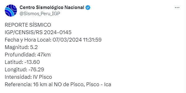 Sismo Pisco