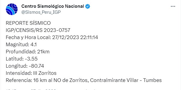TEMBLOR TUMBES