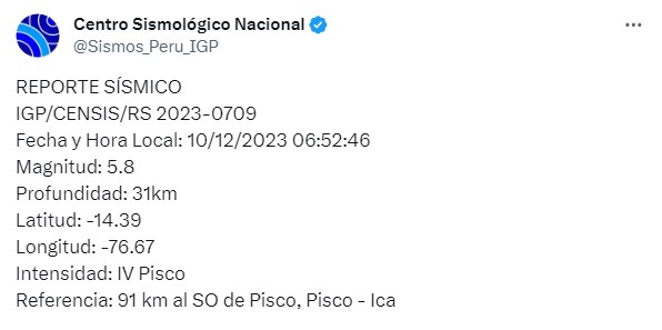 SISMOS EN PISCO