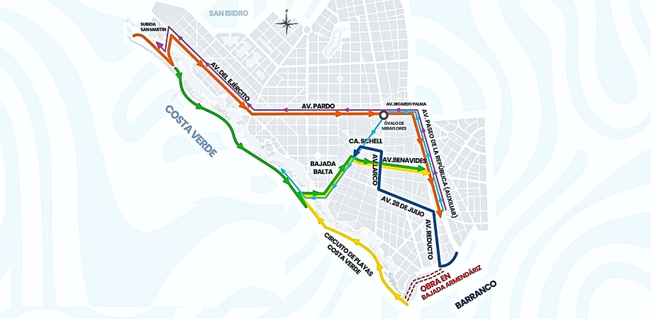 desvíos ruta miraflores puente