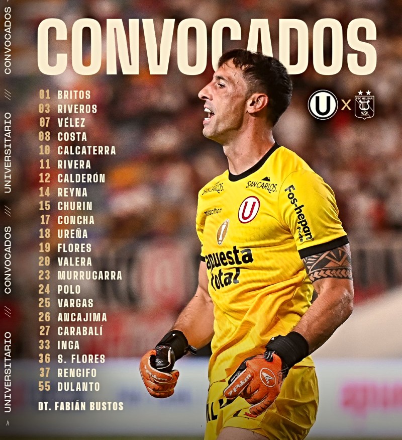 Universitario Convocados liga 1 melgar